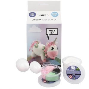 Różowy Jednorożec z Silk i Foam Clay